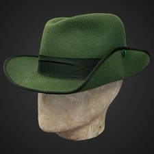 German Hunting Shooting Hat Felt EU 61 UK 7 1/2 USA 7 5/8 Green Bavarian Fedora