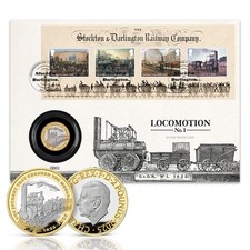 Steam locomotives stamps - stamps, coin