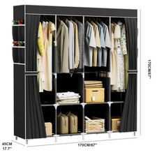 Large Fabric Canvas Wardrobe
