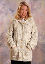 Knitting Pattern copy Ladies long line chunky box stitch cardigan 46-56" 217J