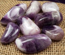 5  Amethyst Crystals Chevron 12-20mm Gemstone Tumble stones Healing Chakra