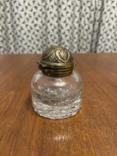 Betjemann & Sons Patent Victorian Antique Partner’s Inkwell Glass Brass