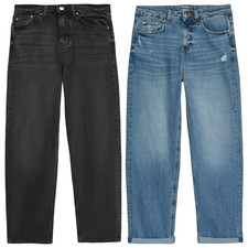 Ladies M&S High Waist BOYFRIEND Ankle Grazer Jeans Blue Black Sizes 6 - 20