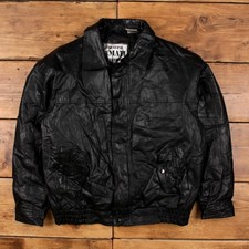 Vintage Amati Leather Jacket L Bomber Black