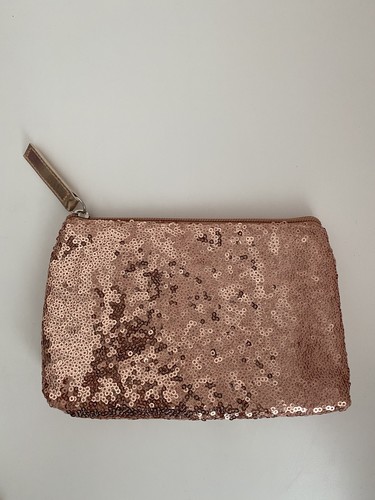 Rose gold sequin makeup bag - makeup,