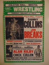 1980s British wrestling poster (Jim Breaks v Danny Collins/ Kilby v Cullen)