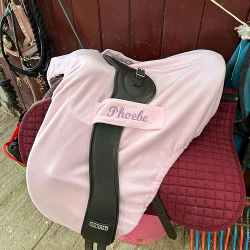 Light pink personalised saddle - personalised,
