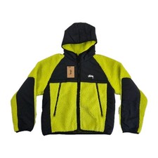 Stussy Sherpa Paneled Hooded Jacket Lime
