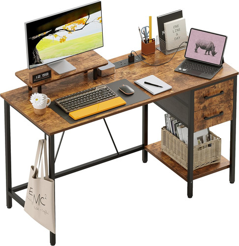 Computer desk with drawers - desk,