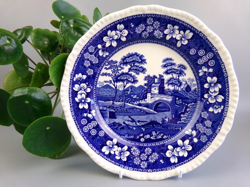Spode blue tower plate salad - blue, plate.