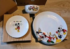 Mickey Mouse 12 Piece Dinner Set Porcelain Brand New Disney Minnie Donald Goofy