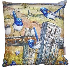 Decor Dreams Blue Wrens "Country Meeting"  Cushion Cover 45x45cm.