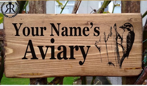 Bird house aviary sign name - bird,