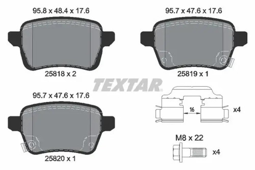 Brake pads 2581802 textar - pads, for
