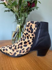Women’s Dune Leopard Print Ankle Boots Size 41