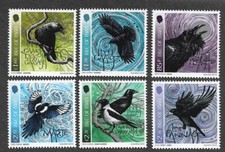 ISLE OF MAN BIRDS  CORVIDS SET 2024 MNH ROOK CROW MAGPIE ETC