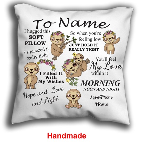 Personalised sloth cushion - sloth,