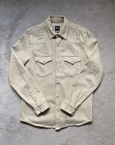 Zara beige denim jacket size - jacket,