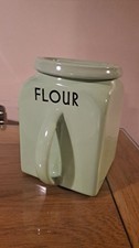 Vintage 1950s Bristol Kitchen Ware  Flour Storage Jar, Pountney & Co. Long Line 