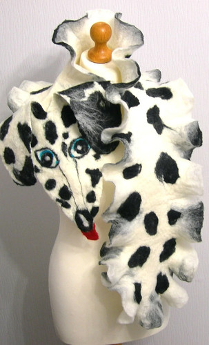 Hand felted art scarf - hand,