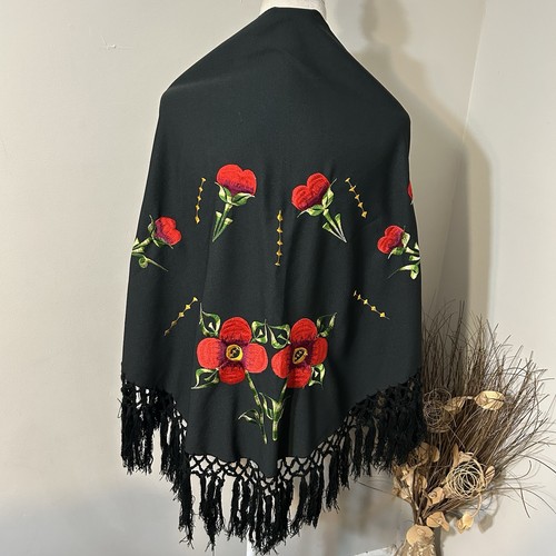 Black red floral - black,