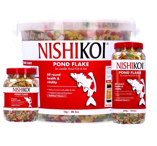 Nishikoi pond flake floating - nishikoi,