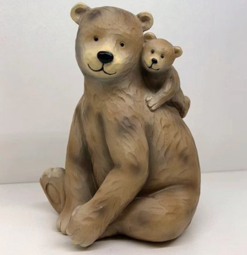 Bear statue with baby back - with,