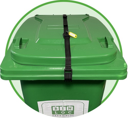 Wheelie bin locking strap - bin,