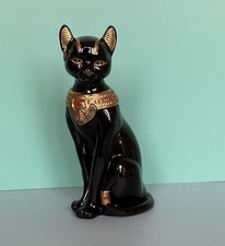 1995 Lenox Bastet Egyptian Goddess Cat Figurine Black and Gold