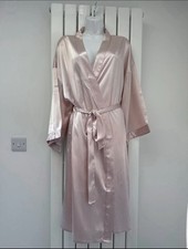 Women's Pink Silky Satin Gown Dressing Robe Night Gown