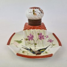 Antique Porcelain Inkwell On