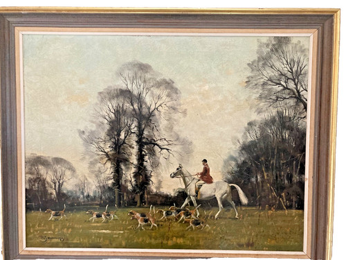 Oil painting british - oil, fox