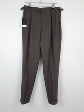 Autograph Men's Wool Trousers Size W34'' L33'' Long Brown New F2