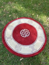 FrithRugs Superwashed Chinese Rug - Red - Luxury handknotted Round £295 New