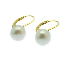 Pearl Leverback Earrings 14ct