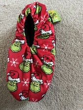 Dr Seuss The Grinch Slipper Socks Unisex  Sz 8-10US Fleece Lined New