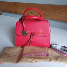 Jane Shilton Red Leather Handbag.  Brand New With Protective Bag.