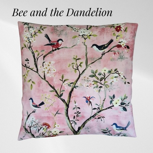 Birds and floral pink - pink, chinese