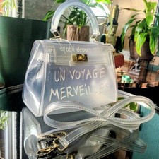 Clear Bag Un Voyage Merveilles Top Handle Bag With Detachable Strap VGC