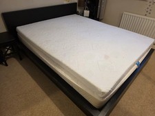 European Kingsize Ikea Black MALM Bedframe Base -Mattress and Topper if needed