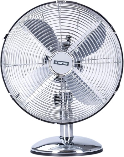 Status metal chrome desk fan - chrome,