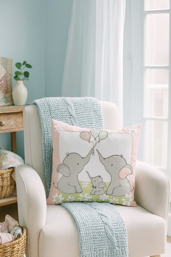 Baby elephants cushion - elephants,