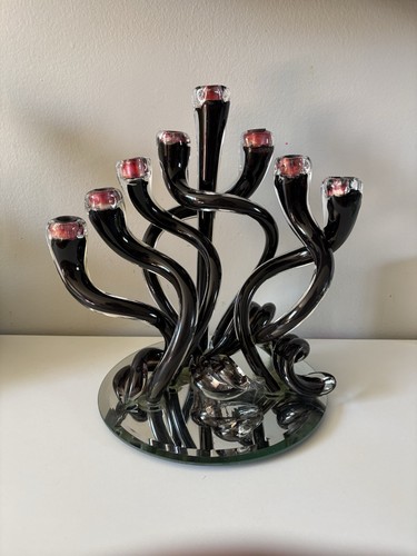 Glass hanukah menorah candle - hanukah,