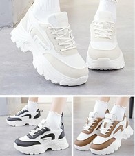 Ladies & Girls Chunky Platform Trainers Size 2 to 6 UK Womens Wedge Sneaker Shoe