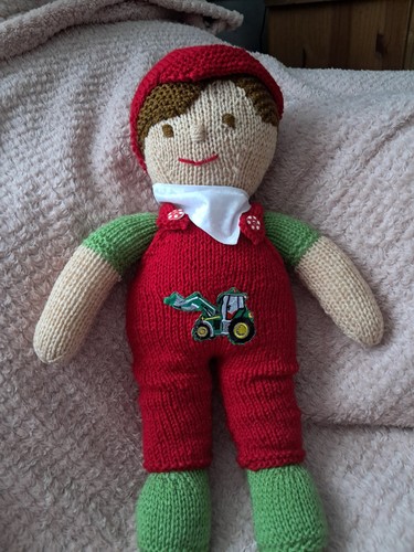 Boy rag doll hand knitted - doll,