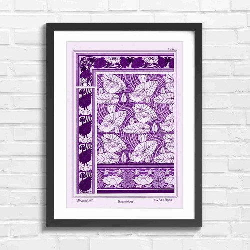 Art nouveau water lily - art,