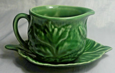 Vintage Sylvac Mint Sauce Leaves Leaf Jug & Drip Plate Green Little Small