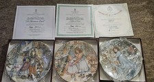 NSPCC CHRISTMAS Plates X 3 Boxed 1987, 1990 & 1992 Royal Worcester