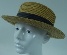 Vintage straw boater - straw, hat