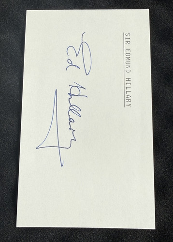 Sir edmund hillary hand signed - hand,